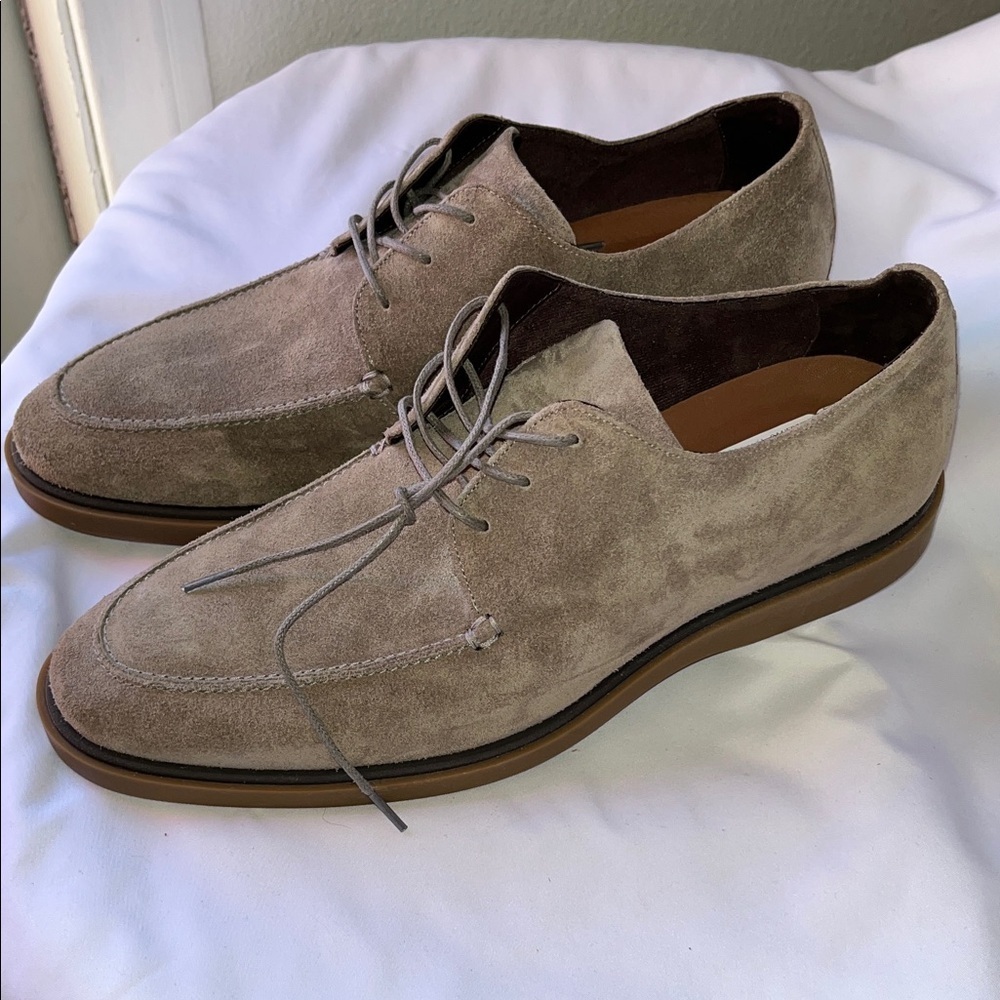 SECTION X SHEEPSKIN. Men's Tan Suede Oxfords